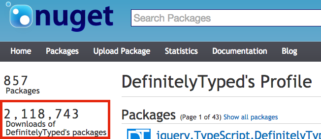 DefinitelyTyped NuGet account